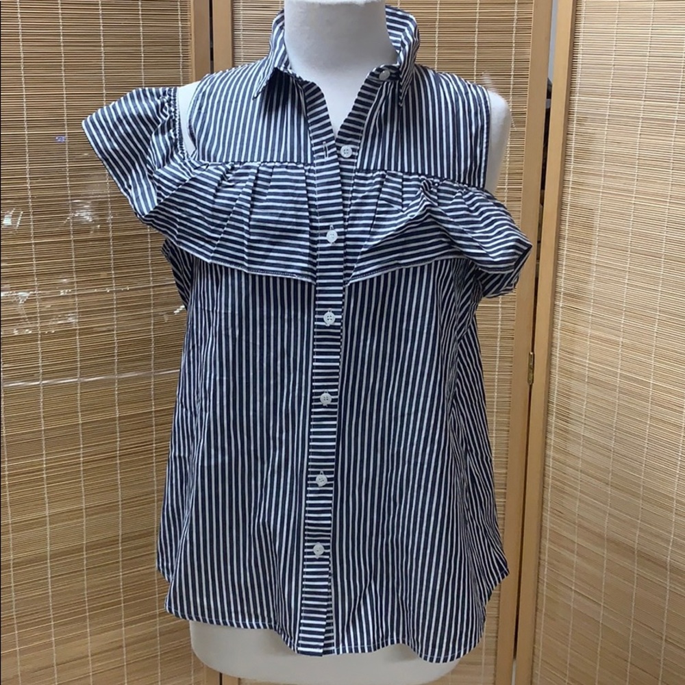 Blouse Blue & White Strip size Xl !!